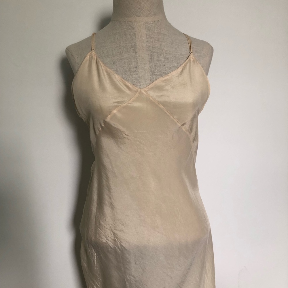 Vintage Yum Yum 100% Silk Elegant Cream Slip Dress